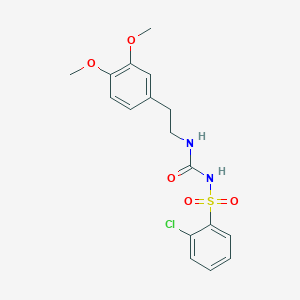 molecular formula C17H19ClN2O5S B5519500 1-(2-Chlorophenyl)sulfonyl-3-[2-(3,4-dimethoxyphenyl)ethyl]urea 