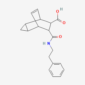 molecular formula C19H21NO3 B5519523 7-Phenethylcarbamoyl-tricyclo[3.2.2.0*2,4*]non-8-ene-6-carboxylic acid 