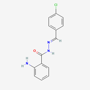 molecular formula C14H12ClN3O B5519599 2-AMINO-N'-[(E)-1-(4-CHLOROPHENYL)METHYLIDENE]BENZOHYDRAZIDE 