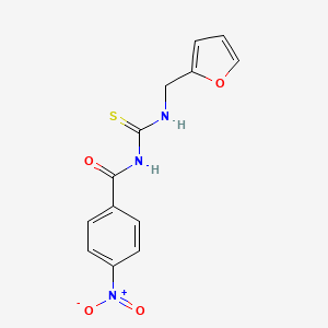molecular formula C13H11N3O4S B5519636 N-(furan-2-ylmethylcarbamothioyl)-4-nitrobenzamide 