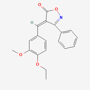 molecular formula C19H17NO4 B5519645 (4E)-4-(4-ethoxy-3-methoxybenzylidene)-3-phenyl-1,2-oxazol-5(4H)-one 