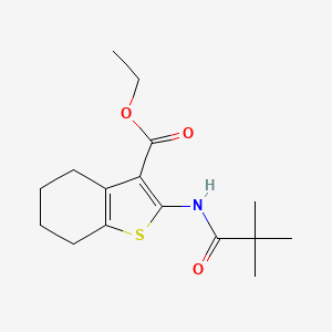 molecular formula C16H23NO3S B5519704 Ethyl 2-(2,2-dimethylpropanamido)-4,5,6,7-tetrahydro-1-benzothiophene-3-carboxylate 