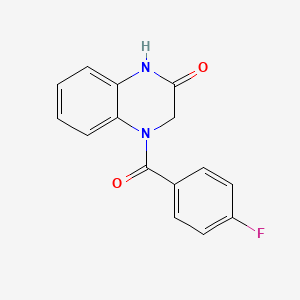 molecular formula C15H11FN2O2 B5519799 4-(4-Fluorobenzoyl)-1,3-dihydroquinoxalin-2-one CAS No. 5365-68-4