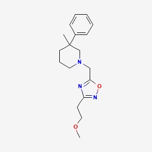 molecular formula C18H25N3O2 B5519825 3-(2-Methoxyethyl)-5-[(3-methyl-3-phenylpiperidin-1-yl)methyl]-1,2,4-oxadiazole 