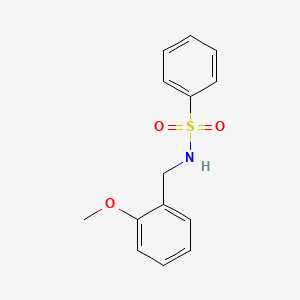 molecular formula C14H15NO3S B5519833 N-[(2-methoxyphenyl)methyl]benzenesulfonamide 