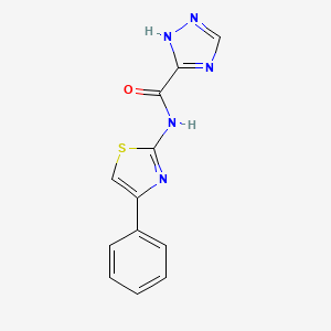 molecular formula C12H9N5OS B5519849 N-(4-phenyl-1,3-thiazol-2-yl)-1H-1,2,4-triazole-5-carboxamide 