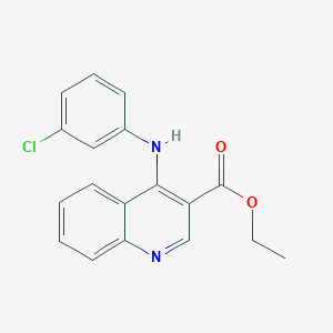 molecular formula C18H15ClN2O2 B5519886 Ethyl 4-[(3-chlorophenyl)amino]quinoline-3-carboxylate 