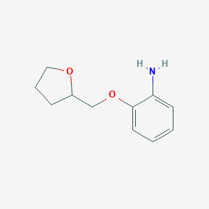 molecular formula C11H15NO2 B055199 2-(Tetrahydrofuran-2-ylmethoxy)aniline CAS No. 111331-20-5