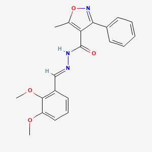 molecular formula C20H19N3O4 B5519914 N-[(E)-(2,3-dimethoxyphenyl)methylideneamino]-5-methyl-3-phenyl-1,2-oxazole-4-carboxamide 
