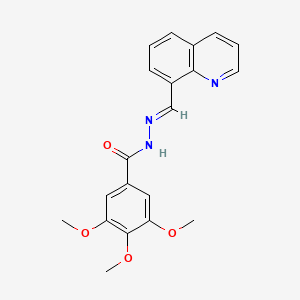 molecular formula C20H19N3O4 B5519990 3,4,5-trimethoxy-N-[(E)-quinolin-8-ylmethylideneamino]benzamide 