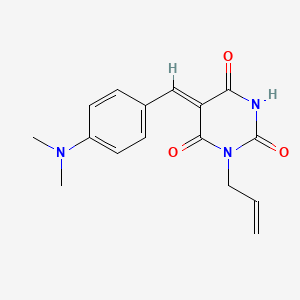 molecular formula C16H17N3O3 B5520037 (5Z)-5-{[4-(DIMETHYLAMINO)PHENYL]METHYLIDENE}-1-(PROP-2-EN-1-YL)-1,3-DIAZINANE-2,4,6-TRIONE 