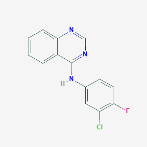 molecular formula C14H9ClFN3 B5520073 N-(3-chloro-4-fluorophenyl)quinazolin-4-amine 