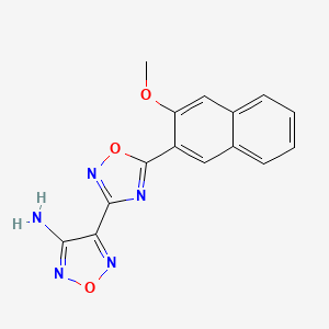 molecular formula C15H11N5O3 B5520078 4-[5-(3-Methoxynaphthalen-2-yl)-1,2,4-oxadiazol-3-yl]-1,2,5-oxadiazol-3-amine 