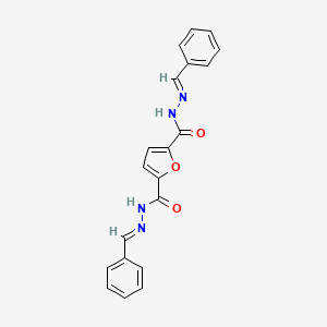 molecular formula C20H16N4O3 B5520090 N'~2~,N'~5~-BIS[(E)-1-PHENYLMETHYLIDENE]-2,5-FURANDICARBOHYDRAZIDE 