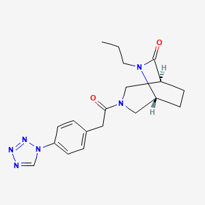 molecular formula C19H24N6O2 B5520182 (1S,5R)-6-propyl-3-[2-[4-(tetrazol-1-yl)phenyl]acetyl]-3,6-diazabicyclo[3.2.2]nonan-7-one 