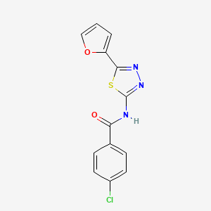 molecular formula C13H8ClN3O2S B5520201 4-chloro-N-[5-(furan-2-yl)-1,3,4-thiadiazol-2-yl]benzamide 