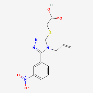 molecular formula C13H12N4O4S B5520289 2-{[5-(3-NITROPHENYL)-4-(PROP-2-EN-1-YL)-4H-1,2,4-TRIAZOL-3-YL]SULFANYL}ACETIC ACID 