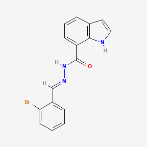 molecular formula C16H12BrN3O B5520300 1h-Indole-7-carboxylic acid,[(2-bromophenyl)methylene]hydrazide 