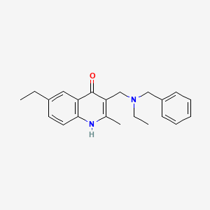 molecular formula C22H26N2O B5520304 3-{[Benzyl(ethyl)amino]methyl}-6-ethyl-2-methylquinolin-4-ol 