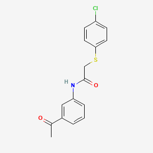 molecular formula C16H14ClNO2S B5520431 N-(3-acetylphenyl)-2-(4-chlorophenyl)sulfanylacetamide 