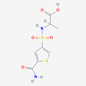 molecular formula C8H10N2O5S2 B5520466 2-[(5-Carbamoylthiophen-3-yl)sulfonylamino]propanoic acid 