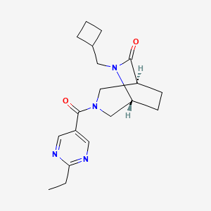 molecular formula C19H26N4O2 B5520497 (1S,5R)-6-(cyclobutylmethyl)-3-(2-ethylpyrimidine-5-carbonyl)-3,6-diazabicyclo[3.2.2]nonan-7-one 