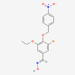 molecular formula C16H15BrN2O5 B5520523 (NE)-N-[[3-bromo-5-ethoxy-4-[(4-nitrophenyl)methoxy]phenyl]methylidene]hydroxylamine 