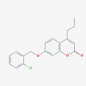 molecular formula C19H17ClO3 B5520559 7-[(2-CHLOROPHENYL)METHOXY]-4-PROPYL-2H-CHROMEN-2-ONE 