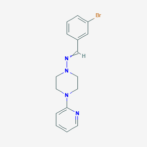 molecular formula C16H17BrN4 B5520561 N-(3-bromobenzylidene)-4-pyridin-2-ylpiperazin-1-amine 