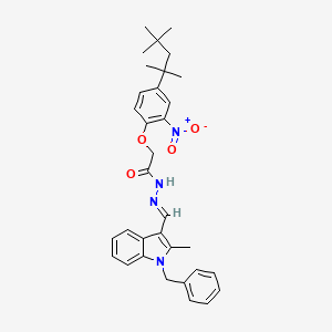 molecular formula C33H38N4O4 B5520591 N'-[(E)-(1-benzyl-2-methyl-1H-indol-3-yl)methylidene]-2-[2-nitro-4-(2,4,4-trimethylpentan-2-yl)phenoxy]acetohydrazide 