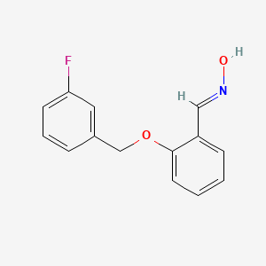 molecular formula C14H12FNO2 B5520726 (NE)-N-[[2-[(3-fluorophenyl)methoxy]phenyl]methylidene]hydroxylamine 
