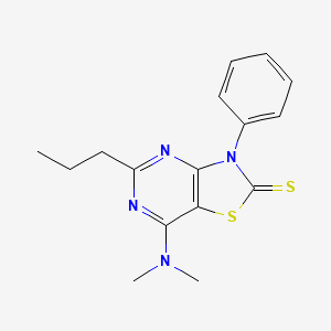 molecular formula C16H18N4S2 B5520756 7-(DIMETHYLAMINO)-3-PHENYL-5-PROPYL-2H,3H-[1,3]THIAZOLO[4,5-D]PYRIMIDINE-2-THIONE 