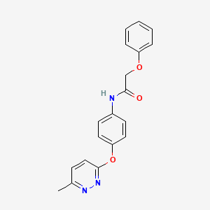molecular formula C19H17N3O3 B5520800 N-{4-[(6-methyl-3-pyridazinyl)oxy]phenyl}-2-phenoxyacetamide 