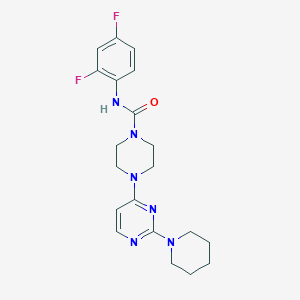 molecular formula C20H24F2N6O B5520827 N-(2,4-difluorophenyl)-4-[2-(1-piperidinyl)-4-pyrimidinyl]-1-piperazinecarboxamide 