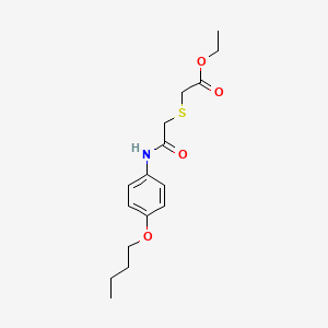 molecular formula C16H23NO4S B5520865 ETHYL 2-({[(4-BUTOXYPHENYL)CARBAMOYL]METHYL}SULFANYL)ACETATE 