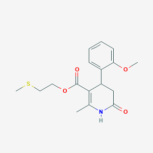 molecular formula C17H21NO4S B5520899 2-(Methylsulfanyl)ethyl 4-(2-methoxyphenyl)-2-methyl-6-oxo-1,4,5,6-tetrahydropyridine-3-carboxylate 