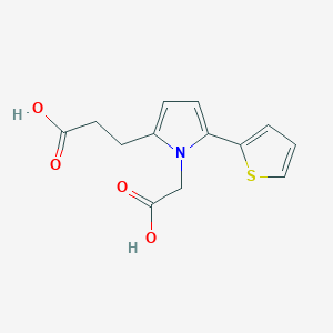 molecular formula C13H13NO4S B5520903 3-[1-(carboxymethyl)-5-(thiophen-2-yl)-1H-pyrrol-2-yl]propanoic acid 