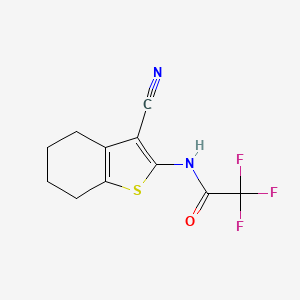 molecular formula C11H9F3N2OS B5520911 N-(3-cyano-4,5,6,7-tetrahydro-1-benzothiophen-2-yl)-2,2,2-trifluoroacetamide 