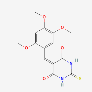 molecular formula C14H14N2O5S B5520938 2-sulfanylidene-5-[(2,4,5-trimethoxyphenyl)methylidene]-1,3-diazinane-4,6-dione 