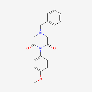 molecular formula C18H18N2O3 B5520952 4-Benzyl-1-(4-methoxyphenyl)piperazine-2,6-dione 