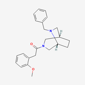molecular formula C23H28N2O2 B5520959 1-[(1R,5R)-6-benzyl-3,6-diazabicyclo[3.2.2]nonan-3-yl]-2-(2-methoxyphenyl)ethanone 