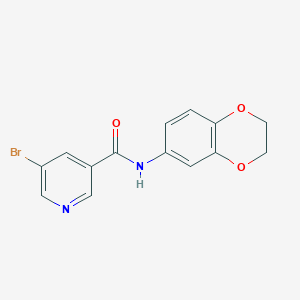 molecular formula C14H11BrN2O3 B5520981 5-bromo-N-(2,3-dihydrobenzo[b][1,4]dioxin-6-yl)nicotinamide 