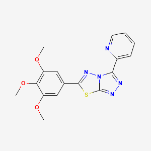 molecular formula C17H15N5O3S B5521016 2-[6-(3,4,5-trimethoxyphenyl)-[1,2,4]triazolo[3,4-b][1,3,4]thiadiazol-3-yl]pyridine 
