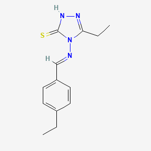 molecular formula C13H16N4S B5521020 3-ethyl-4-[(E)-(4-ethylphenyl)methylideneamino]-1H-1,2,4-triazole-5-thione 