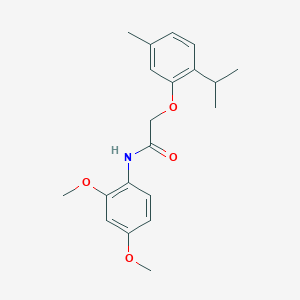 molecular formula C20H25NO4 B5521110 N-(2,4-dimethoxyphenyl)-2-[5-methyl-2-(propan-2-yl)phenoxy]acetamide 