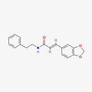 molecular formula C18H17NO3 B5521151 2-Propenamide, 3-(1,3-benzodioxol-5-yl)-N-(2-phenylethyl)-, (E)- 