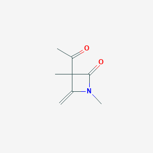 molecular formula C8H11NO2 B055212 3-Acetyl-1,3-dimethyl-4-methylideneazetidin-2-one CAS No. 118987-40-9