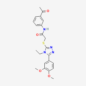 molecular formula C22H24N4O4S B5521270 N-(3-acetylphenyl)-2-{[5-(3,4-dimethoxyphenyl)-4-ethyl-4H-1,2,4-triazol-3-yl]sulfanyl}acetamide 