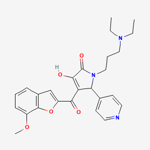 molecular formula C26H29N3O5 B5521303 1-[3-(Diethylamino)propyl]-3-hydroxy-4-[(7-methoxybenzo[d]furan-2-yl)carbonyl]-5-(4-pyridyl)-3-pyrrolin-2-one 
