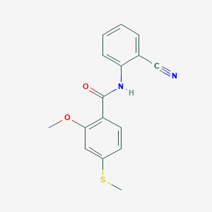 molecular formula C16H14N2O2S B5521310 N-(2-cyanophenyl)-2-methoxy-4-(methylsulfanyl)benzamide 